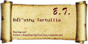 Básthy Tertullia névjegykártya